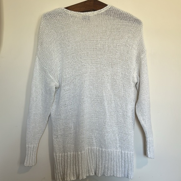Show Me Your MuMu White V-Neck Sweater with Relaxed Fit - Picture 3 of 3